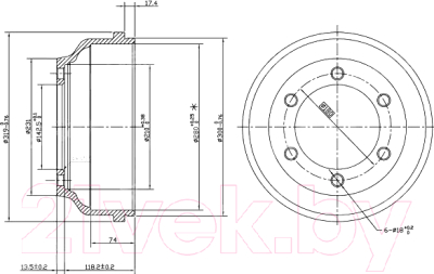 Тормозной барабан Patron PDR1068