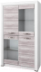 Шкаф с витриной Anrex Olivia 2V2D (вудлайн кремовый/дуб аскона) - 