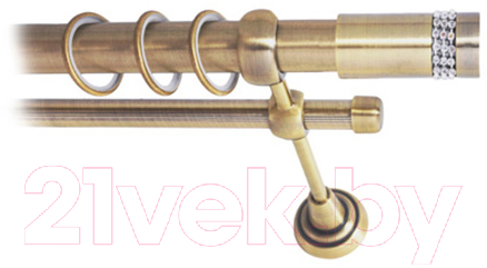 Карниз для штор Lm Decor Имидж 116 2р гладкий 25/16мм (антик, 3.6м)