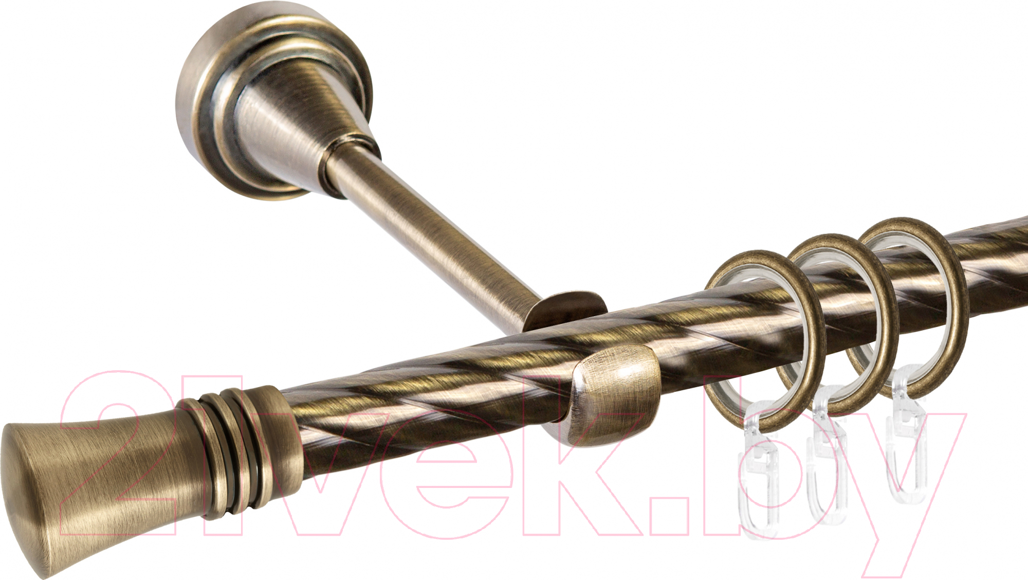 Карниз для штор АС ФОРОС Grace D16K + наконечники Арига (3м, антик)