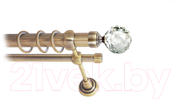 Карниз для штор Lm Decor Кристалл 130 2р гладкий 25/16мм (антик, 3м)