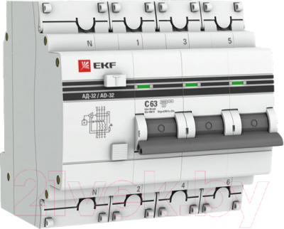 Дифференциальный автомат EKF PROxima АД-32 63/30 4p / DA32-63-30-4p-pro