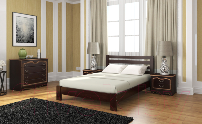 Односпальная кровать Bravo Мебель Вероника 90x200 (орех темный)