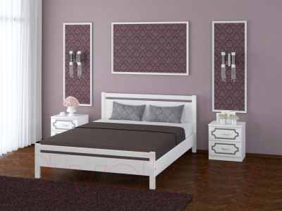 Односпальная кровать Bravo Мебель Вероника 1 90x200 (дуб белый)