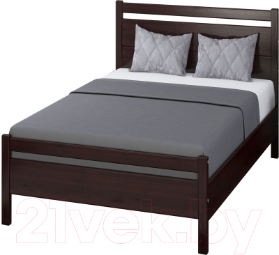 Односпальная кровать Bravo Мебель Вероника 1 90x200 (орех темный)