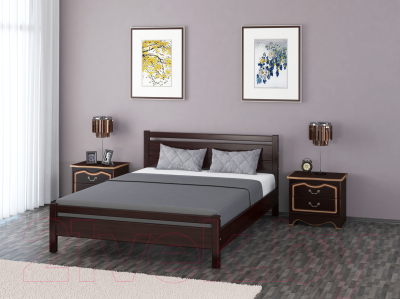 Полуторная кровать Bravo Мебель Вероника 1 120x200 (орех темный)