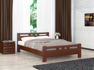 Двуспальная кровать Bravo Мебель Вероника 2 160x200 (орех)