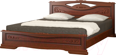 Двуспальная кровать Bravo Мебель Елена 3 160x200 (орех)