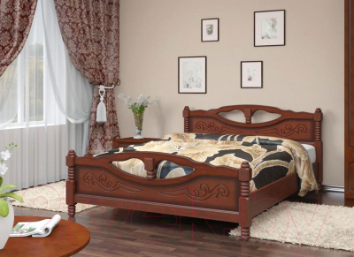 Полуторная кровать Bravo Мебель Елена 4 140x200 (орех)