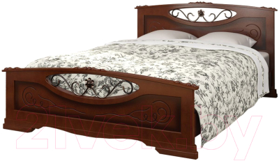 Двуспальная кровать Bravo Мебель Елена 5 160x200 (орех)