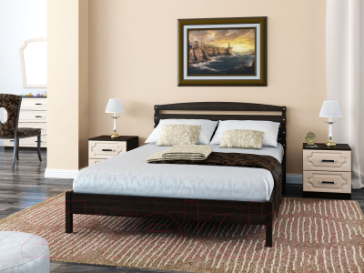 Полуторная кровать Bravo Мебель Камелия 1 140x200 (венге)