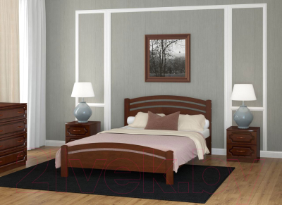 Полуторная кровать Bravo Мебель Камелия 3 140x200 (орех)