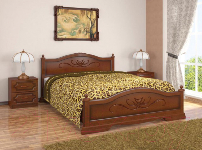 Двуспальная кровать Bravo Мебель Карина 160x200 (орех)