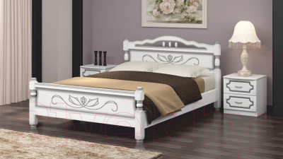 Полуторная кровать Bravo Мебель Карина 5 120x200 (белый жемчуг)