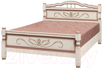 Полуторная кровать Bravo Мебель Карина 5 140x200 (дуб молочный)
