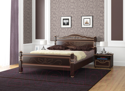 Односпальная кровать Bravo Мебель Карина 5 90x200 (орех темный)