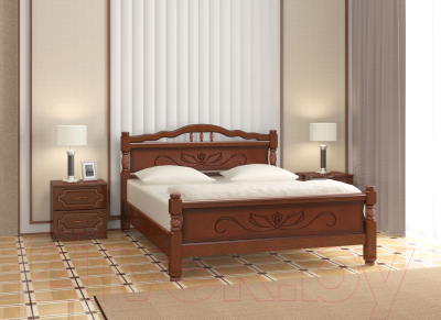 Двуспальная кровать Bravo Мебель Карина 5 160x200 (орех)