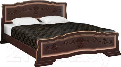 Полуторная кровать Bravo Мебель Карина 6 140x200 (орех темный)