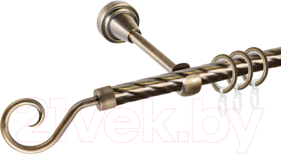 

Карниз для штор АС ФОРОС, Grace D16K + наконечники Спираль