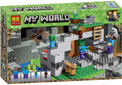 Конструктор Bela Minecraft My World Пещера Зомби / 10810 (250эл)