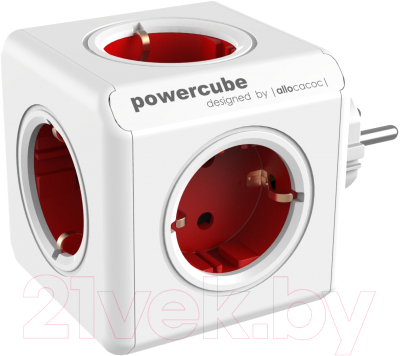 Электроразветвитель Allocacoc PowerCube Original 1100RD / DEORPC (белый/красный)