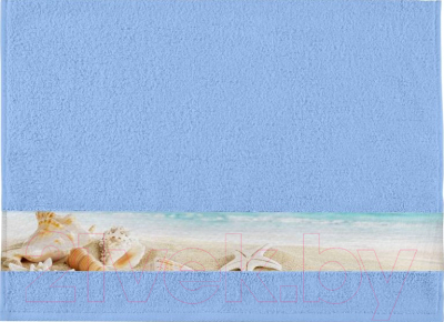 Полотенце Aquarelle Фотобордюр Ракушки-1 50x90 (светло-васильковый)