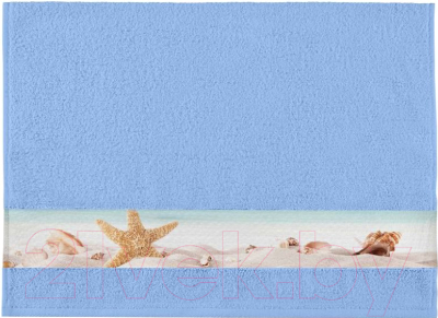 Полотенце Aquarelle Фотобордюр Ракушки-2 50x90 (светло-васильковый)