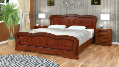 Полуторная кровать Bravo Мебель Карина 8 140x200 (орех)