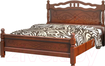 Двуспальная кровать Bravo Мебель Карина 15 160x200 (орех)