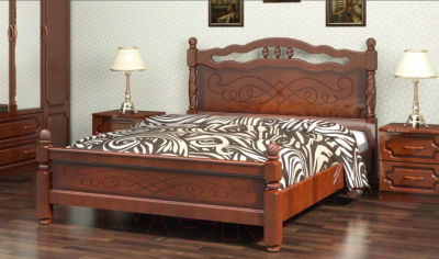 Двуспальная кровать Bravo Мебель Карина 15 160x200 (орех)