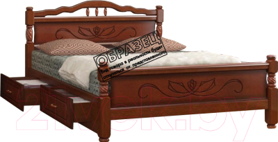 Односпальная кровать Bravo Мебель Карина 5 90x200 с ящиками (орех)