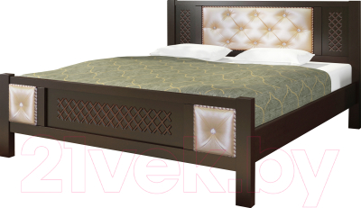 Двуспальная кровать Bravo Мебель Мелания 160x200 (орех темный)