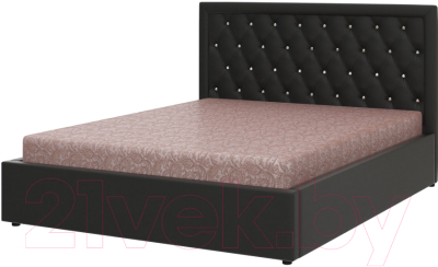 Двуспальная кровать Bravo Мебель Марта с ПМ 200x200 (черный)