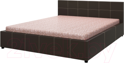 Односпальная кровать Bravo Мебель Герта 90x200 (экокожа темно-коричневый)
