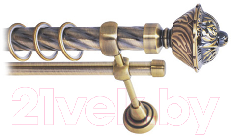 Карниз для штор Lm Decor Империя 168 2р витой 25/16мм (антик, 1.6м)