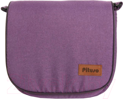 Детская универсальная коляска Pituso Confort 2 в 1 (фиолетовый/кожа темная/фиолетовый, рама черная)