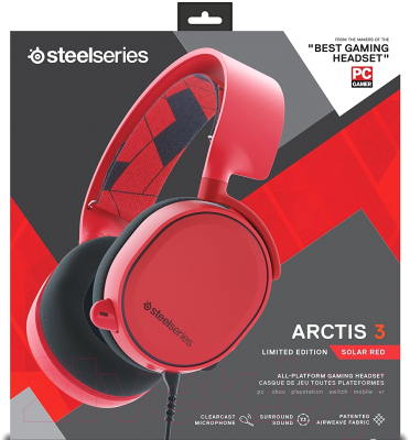 Наушники-гарнитура SteelSeries Arctis 3 (красный)