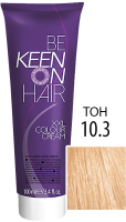 Крем-краска для волос KEEN Colour Cream 10.3 (ультра-светлый блонд золотистый) - 