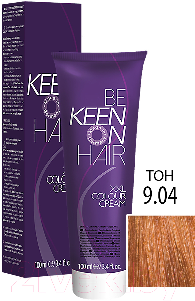 Крем-краска для волос KEEN Colour Cream 9.04 (светлый блондин медный) — фото 2