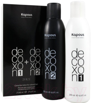 Набор косметики для волос Kapous Лосьон для коррекции цвета Decoxon 2 Faze (2x200мл)
