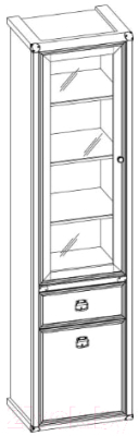 Шкаф с витриной Anrex Magellan 1V1D1S (сосна винтаж)