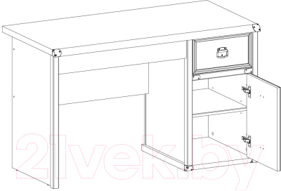 Письменный стол Anrex Magellan 1D2S (сосна винтаж)