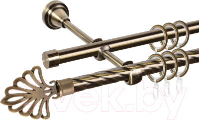 

Карниз для штор АС ФОРОС, Grace D16K/16Г + наконечники Веер
