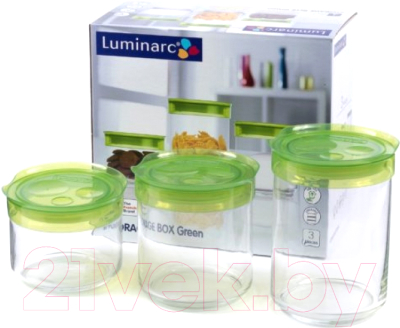 Набор емкостей для хранения Luminarc Storing Box Green SD328