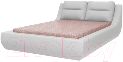 Полуторная кровать Bravo Мебель Мишель с ПМ 140x200 (экокожа белый жемчуг)