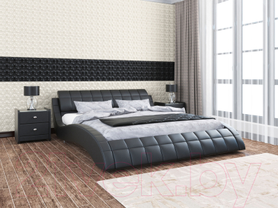 Двуспальная кровать Bravo Мебель Мэри 180x200 (черный)