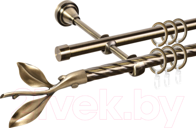 

Карниз для штор АС ФОРОС, Grace D16K/16Г + наконечники Лист вишни