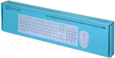 Клавиатура+мышь Oklick 240M (белый)