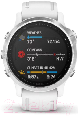 Умные часы Garmin Fenix 6S / 010-02159-00 (серебристый/белый)
