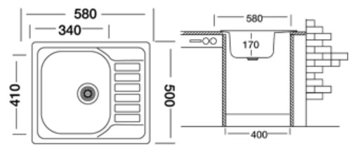 Мойка кухонная Kromevye Triton EC 196 D R